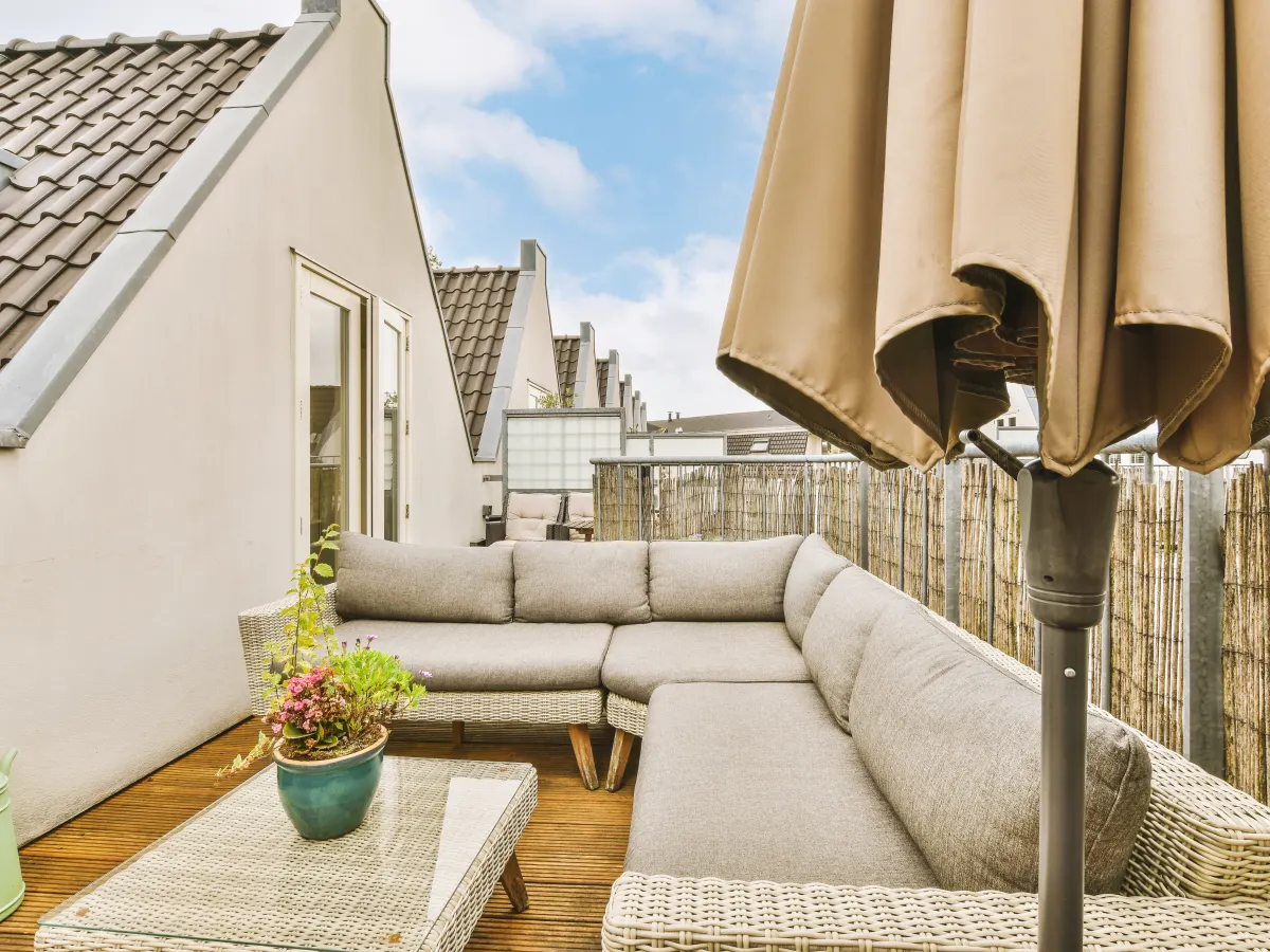 Exemple de terrasse en bois aménagée